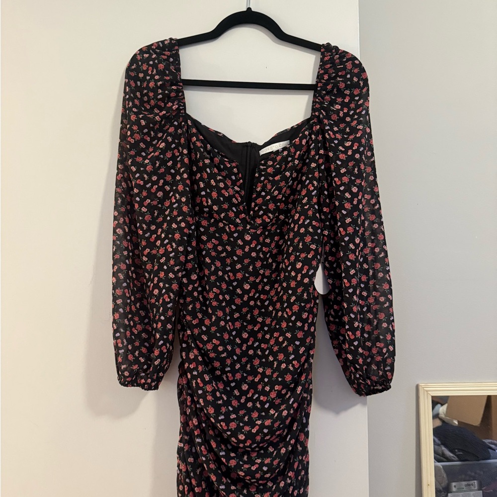 REVOLVE More to Come Black and Pink Floral Dress